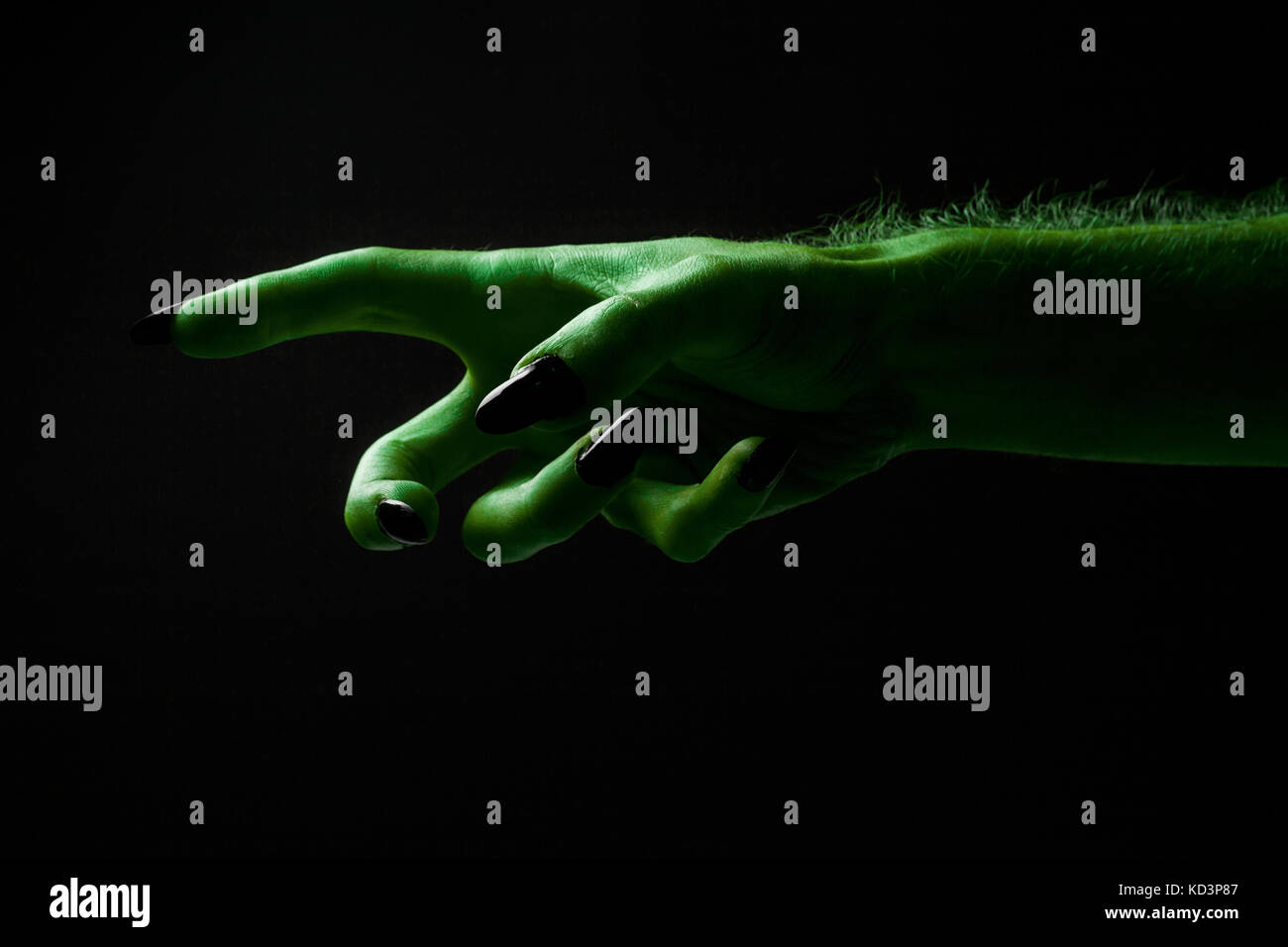 Halloween streghe verdi o zombie mano monster Foto Stock