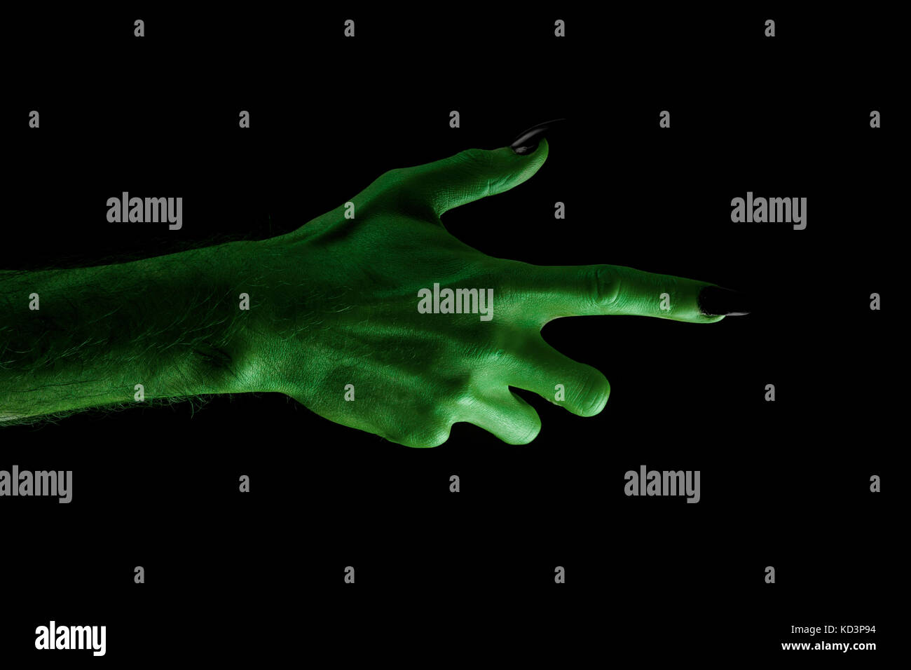 Halloween streghe verdi o zombie mano monster Foto Stock
