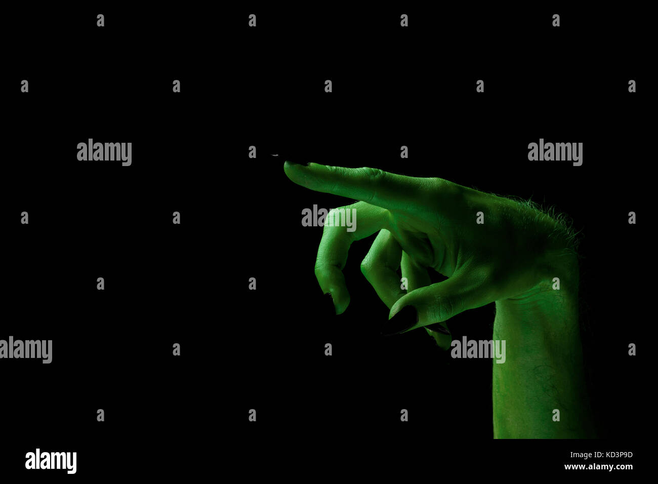 Halloween streghe verdi o zombie mano monster Foto Stock