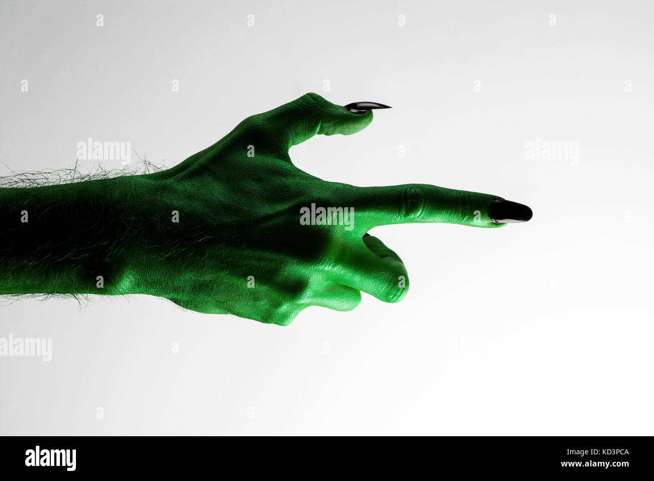Halloween streghe verdi o zombie mano monster Foto Stock