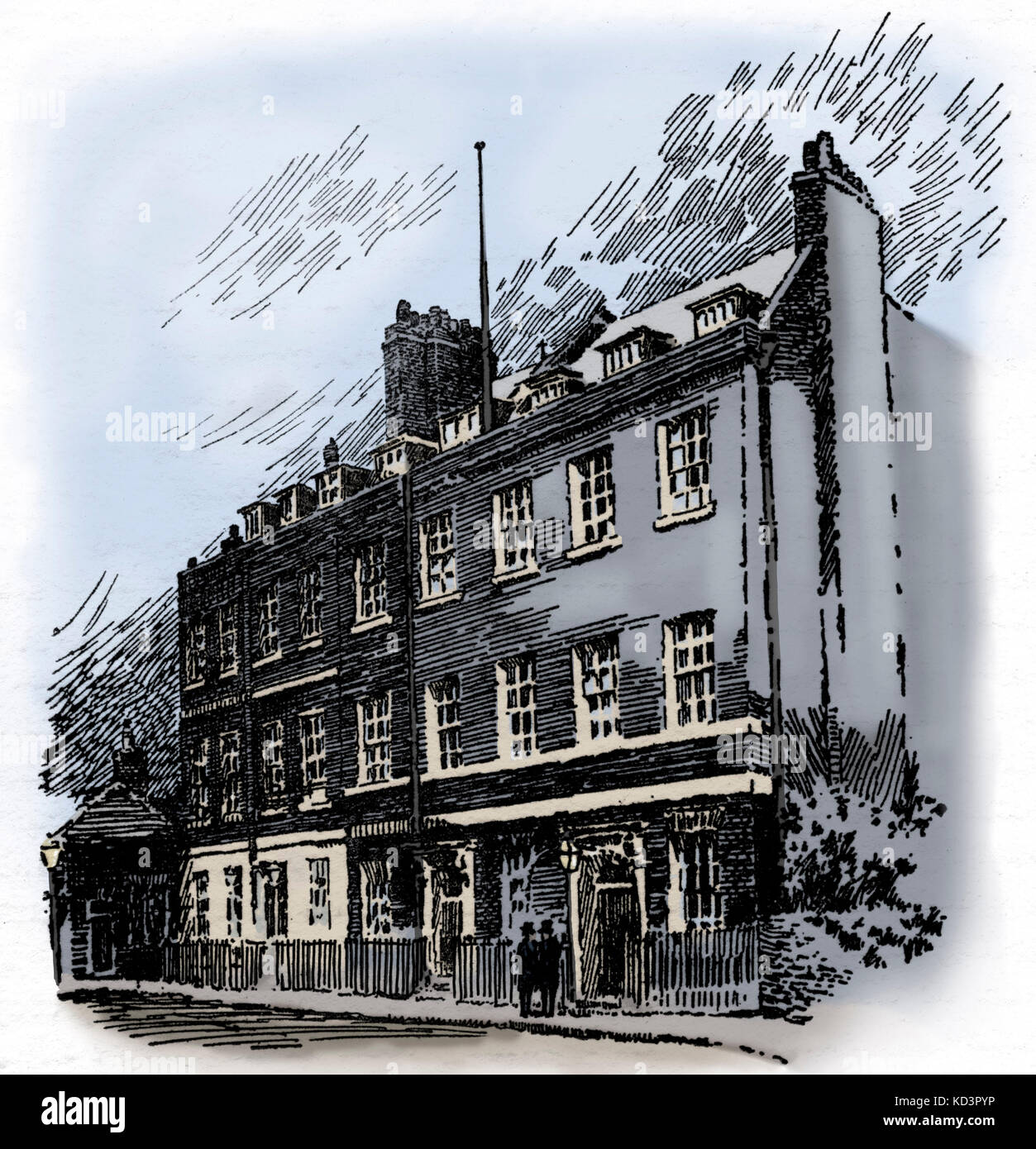 10 Downing Street, Londra, secolo XIX illustrazione Foto Stock