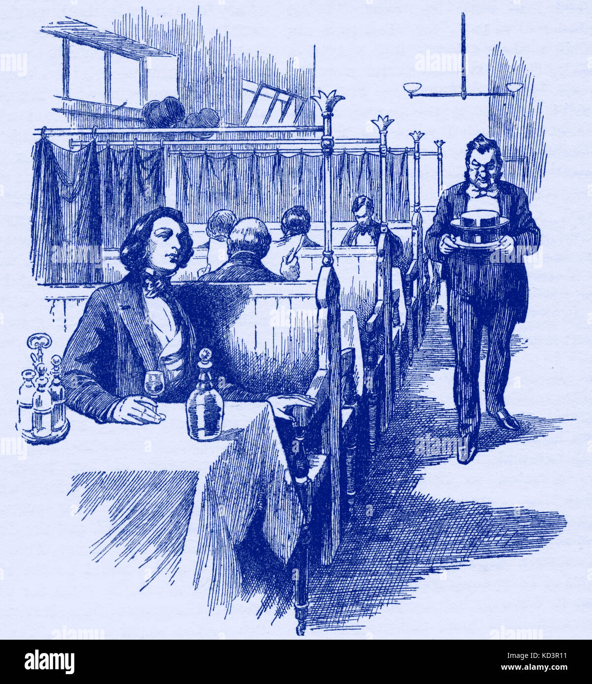 Signore di Alfred Tennyson (6 agosto 1809 - 6 ottobre 1892), poeta inglese presso la taverna di gallo, Londra Foto Stock