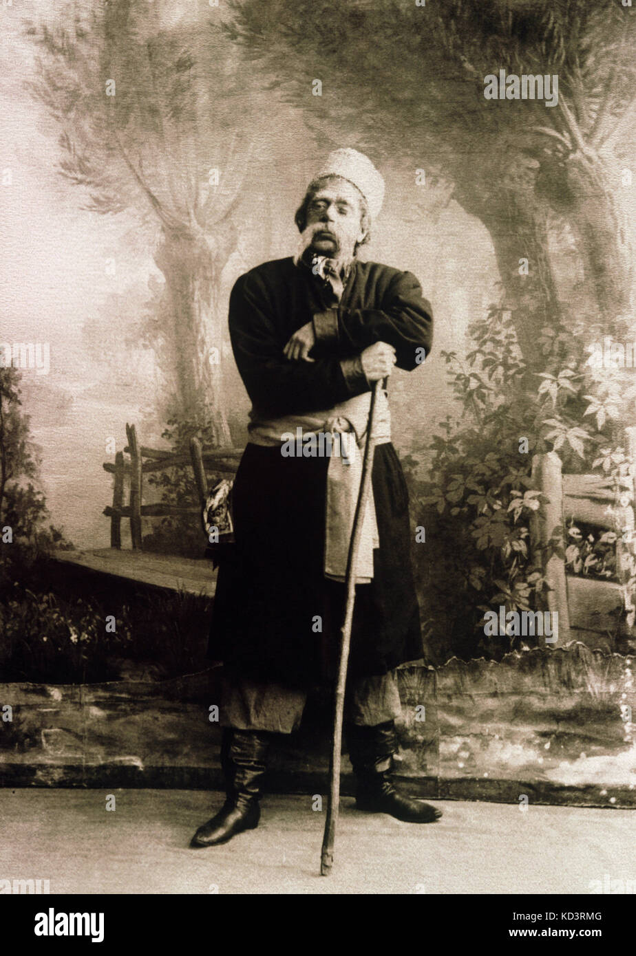 Rimsky-Korsakov, N.A. - Maggio notte Fëdor Stravinsky (Igor il padre) come il sindaco (in première, San Pietroburgo, c.1880) Il compositore russo (1844-1908) Foto Stock