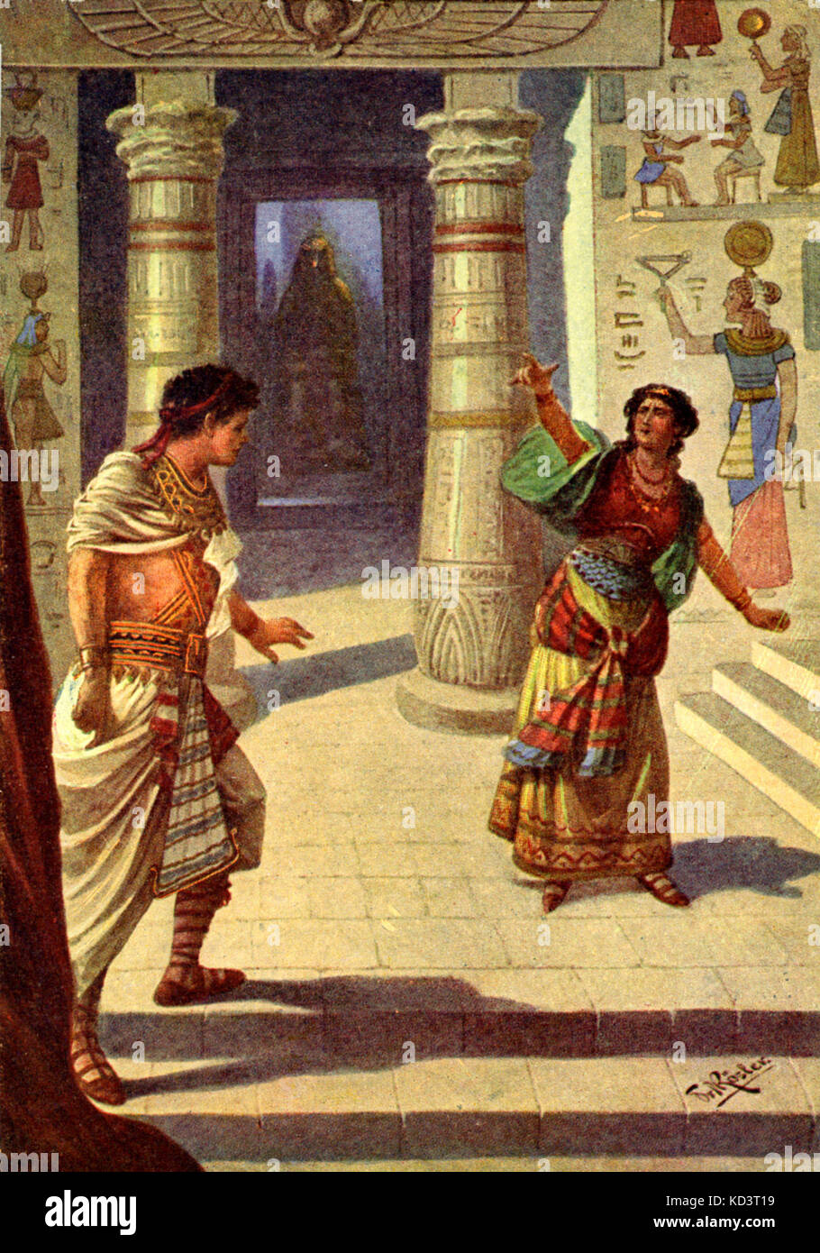 Verdi le "Aida". In scena il palazzo. Compositore italiano (1813-1901) Foto Stock