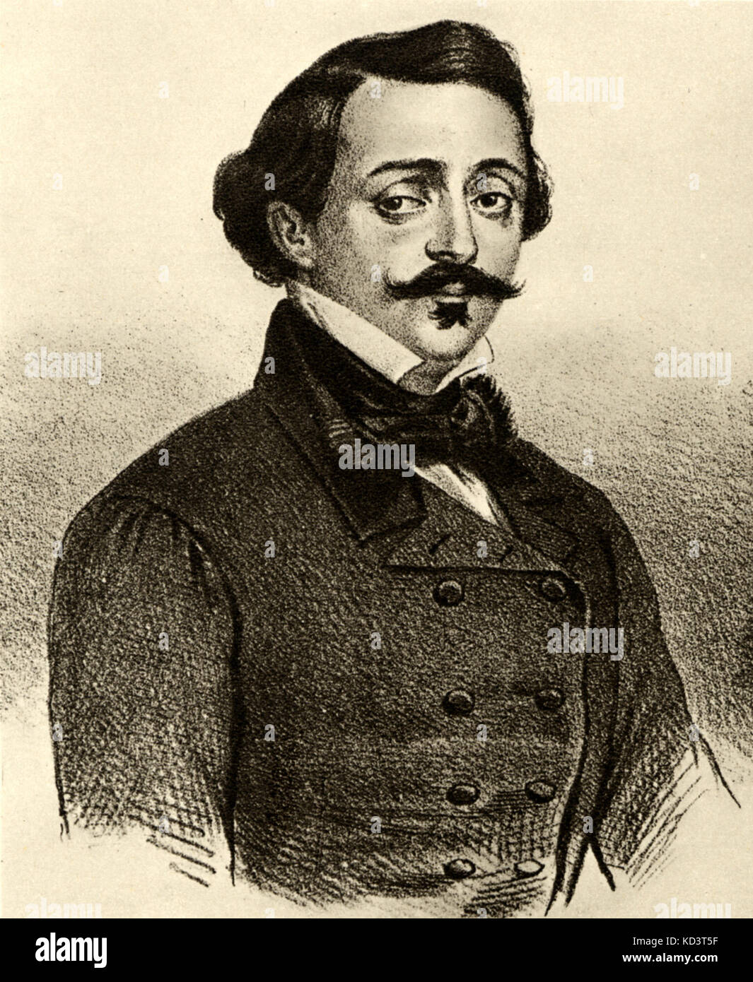 Raffaele Mirate, tenore italiano, 1815-1895. Debutto in Donizetti Torquato Tasso 1837 Napoli, Teatro Nuevo. Eseguite i ruoli di Verdi dal 1845 - Jacopo in ho dovuto Foscari e Carlo VII a Giovanna d'Arco. Creato il Duca nel Rigoletto 1851 e Manrico in Il Trovatore, 1853-54, Vienna. Foto Stock