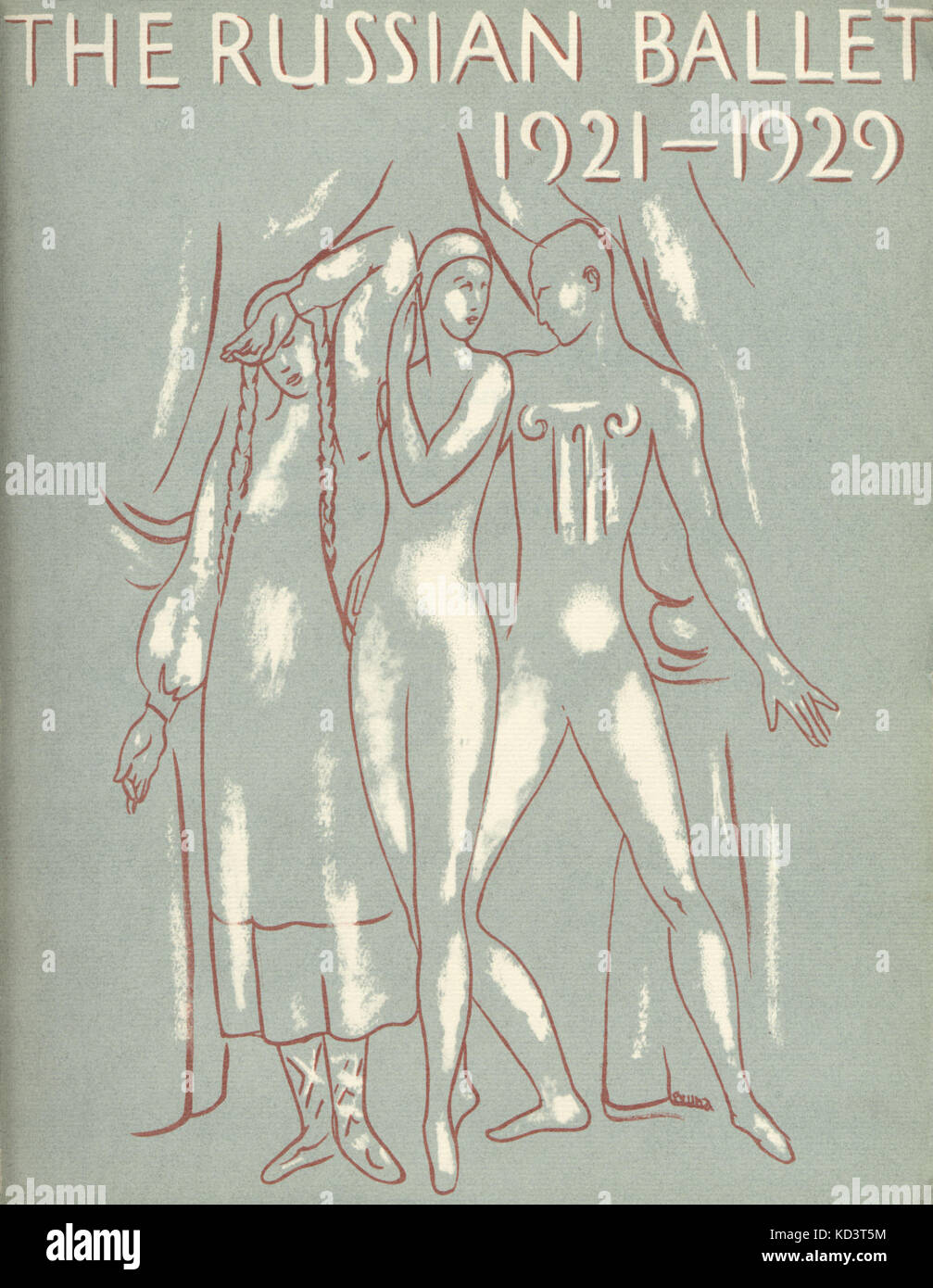 Ballets Russes per la copertina del libro - Il Balletto Russo. 1921-1929 - pubblicato nel 1931, Londra (schizzo di ballerini) Foto Stock