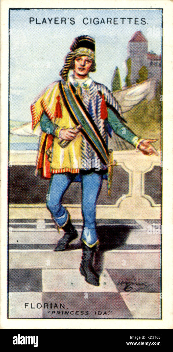 GILBERT + SULLIVAN - PRINCESS IDA Florian. Prodotto nel 1844. Lettori schede di sigaretta. Foto Stock