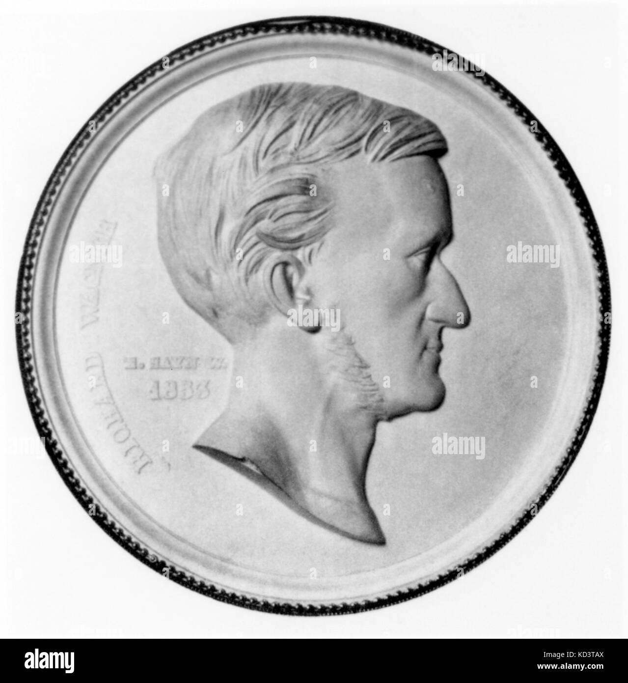 Richard Wagner - profilo verticale. Compositore tedesco & autore, 22 maggio 1813 - 13 febbraio 1883. Foto Stock