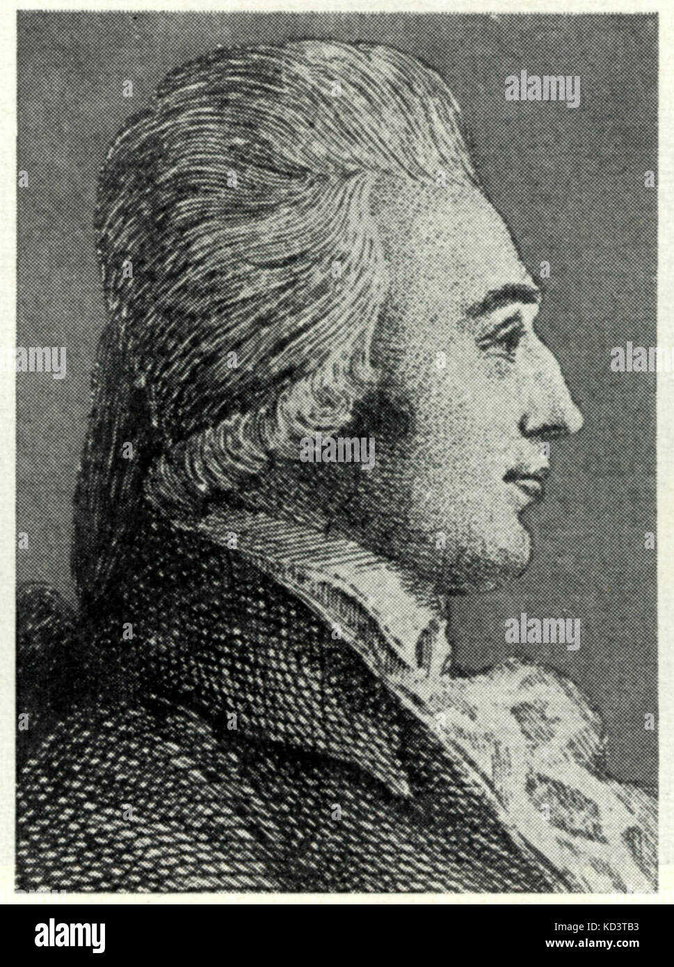 Pavel Vranicky. Litografia. Compositore boemo (1756-1808). Foto Stock
