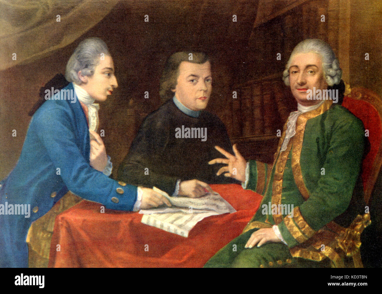 MOZART Wolfgang Amadeus è ricevuto in 'il mondo accademico dei Filarmonici" di Bologna. Il compositore austriaco (1756-1791). Foto Stock