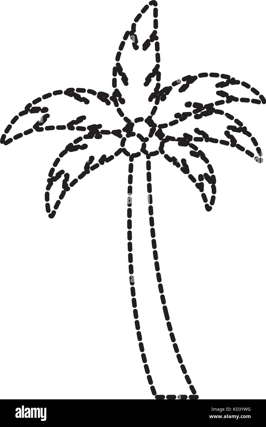 Spiaggia di alberi di palma tropicali di cocco Concetto di vacanza Illustrazione Vettoriale