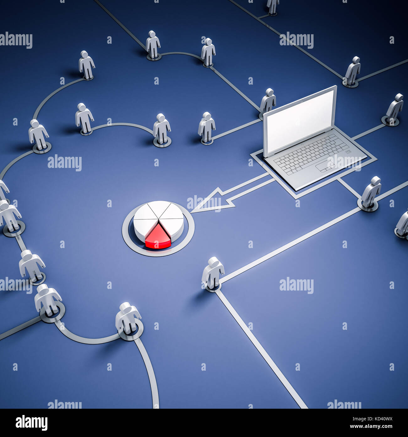 Concetto di destinazione database clienti il rendering 3D Foto Stock