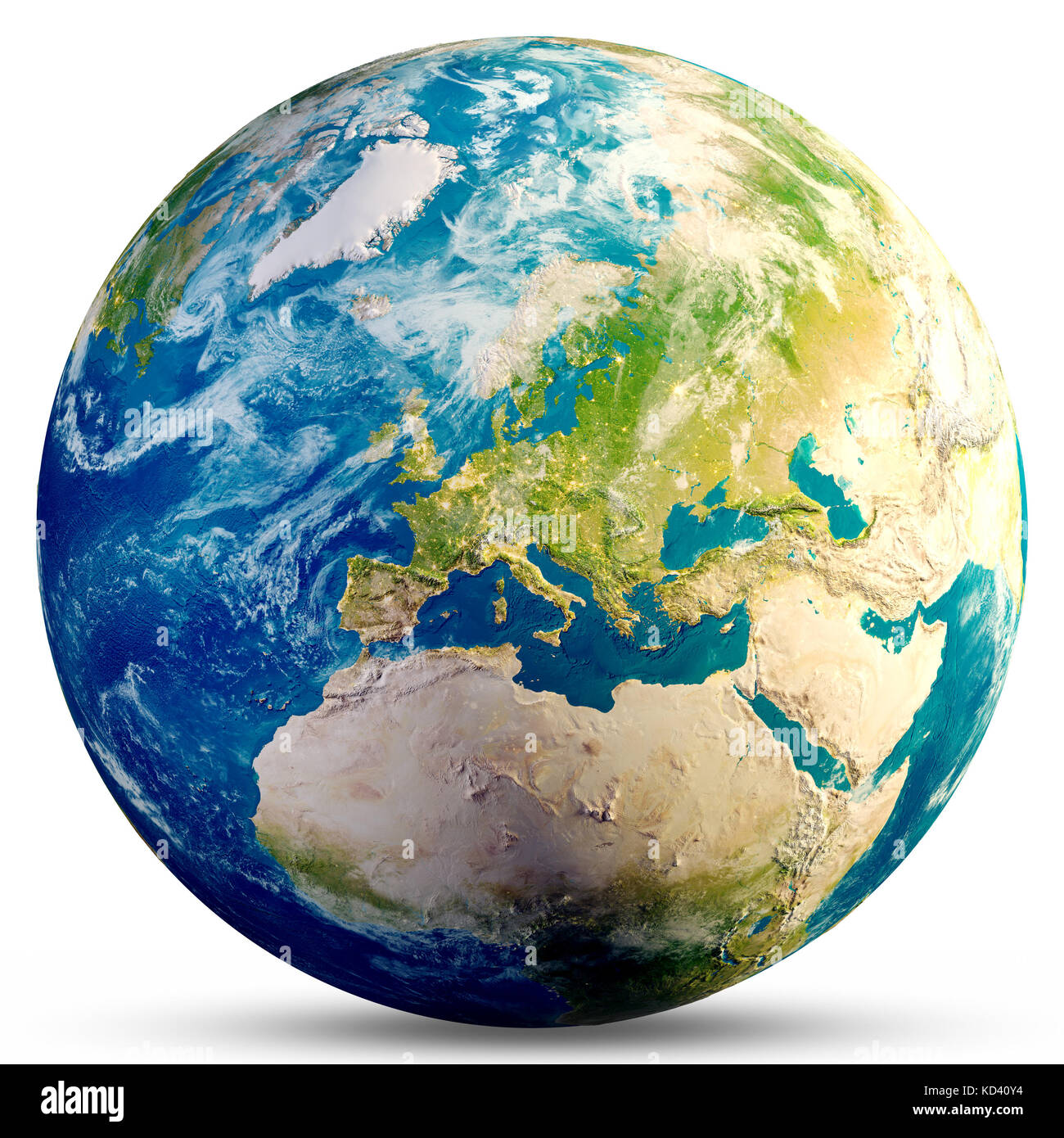 Il pianeta terra - Europa 3d rendering Foto Stock
