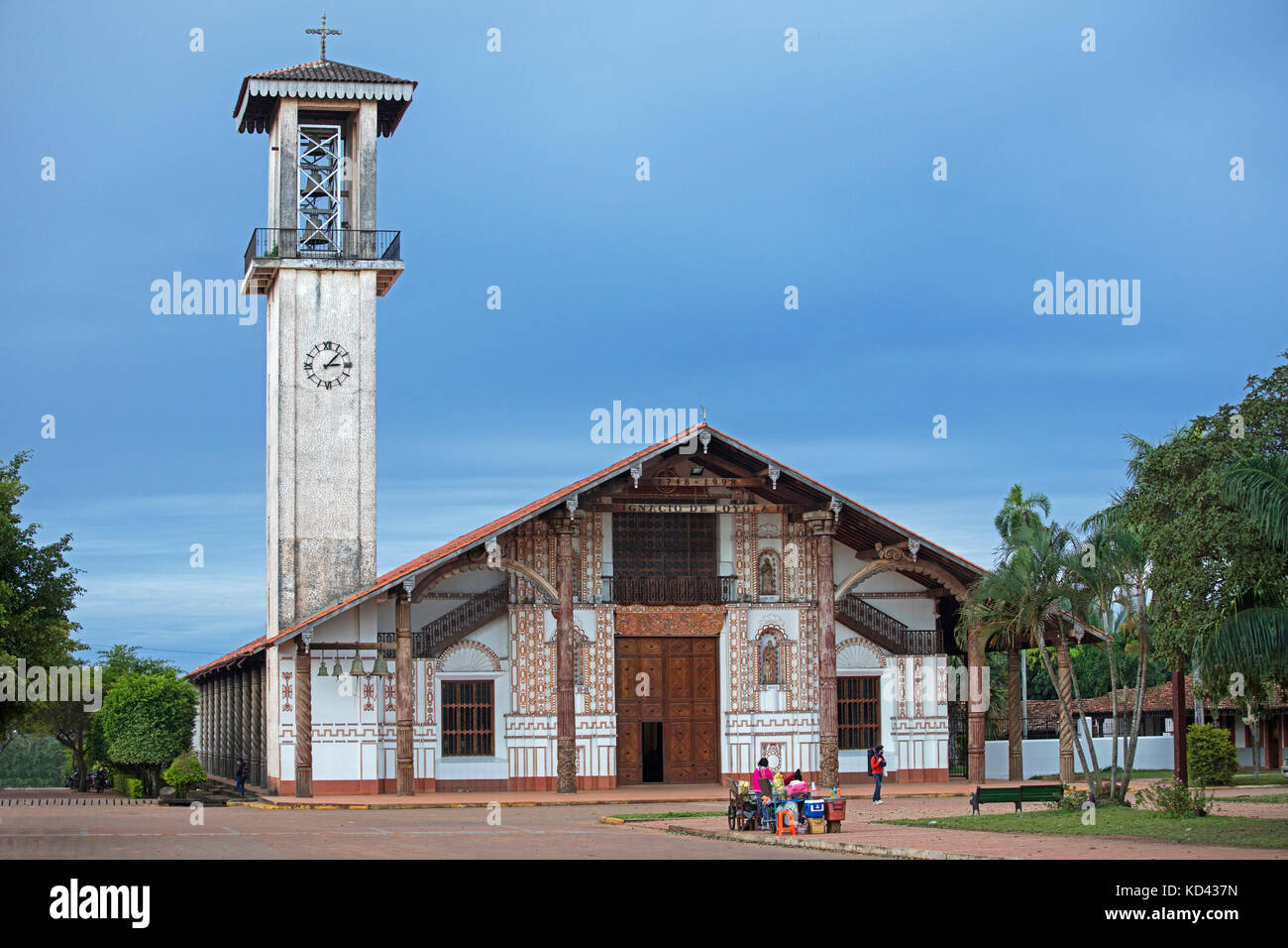 Chiesa missionaria dei Gesuiti a San Ignacio de Velasco, Provincia di José Miguel de Velasco, Dipartimento di Santa Cruz, Bolivia Foto Stock