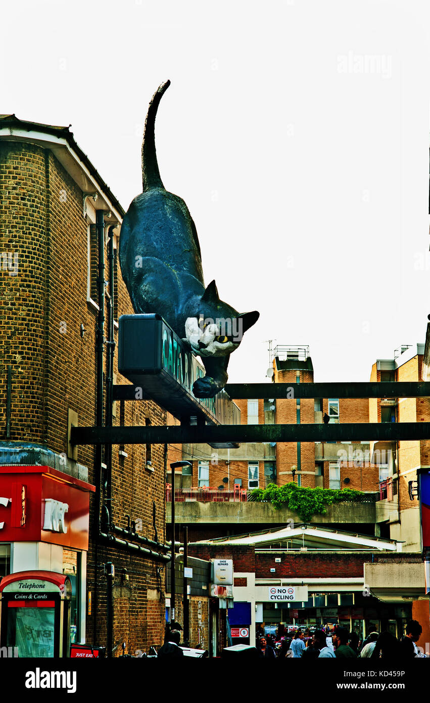 Gatto nero, Catford, Londra Foto Stock