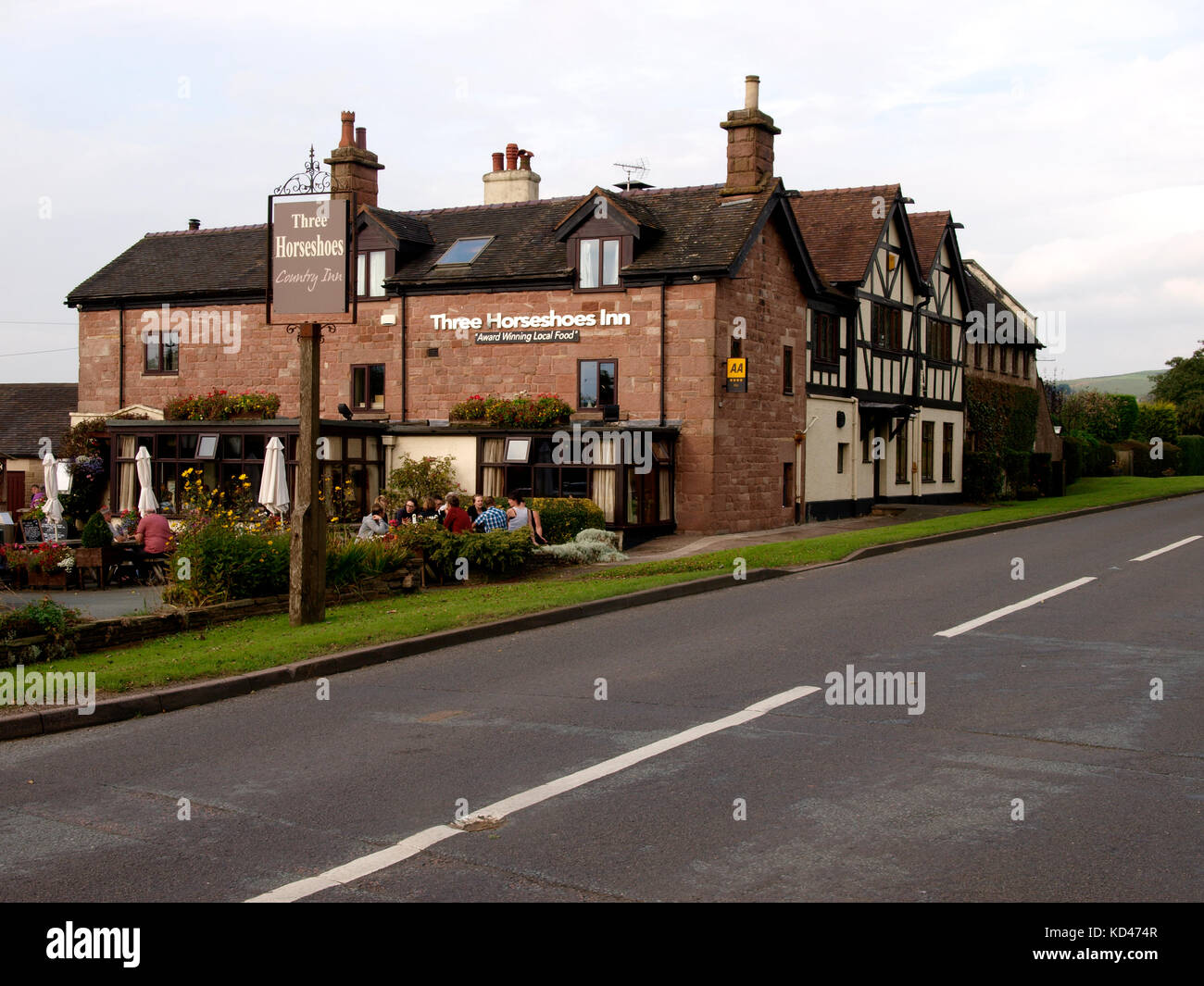 Tre ferri di cavallo Country Inn & spa, Buxton Rd, blackshaw moor, porro, il Peak District, Staffordshire, Regno Unito Foto Stock