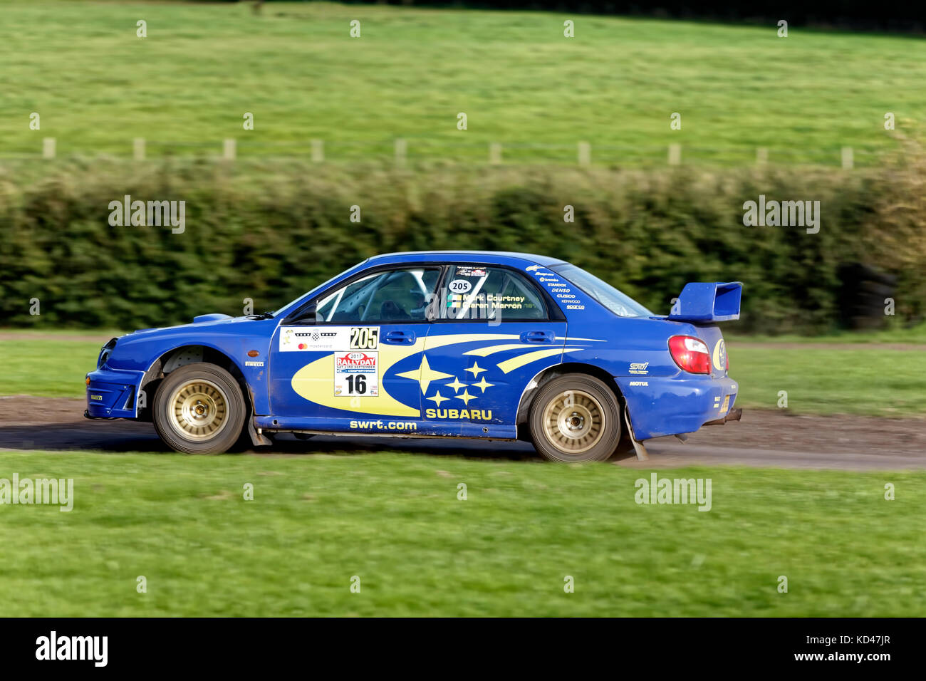 Ex works Tommy Makinen Subaru Impreza S8 nel Campionato del Mondo Rally Car (TM02 SSS) a Castle Combe Rallyday 2017. Foto Stock