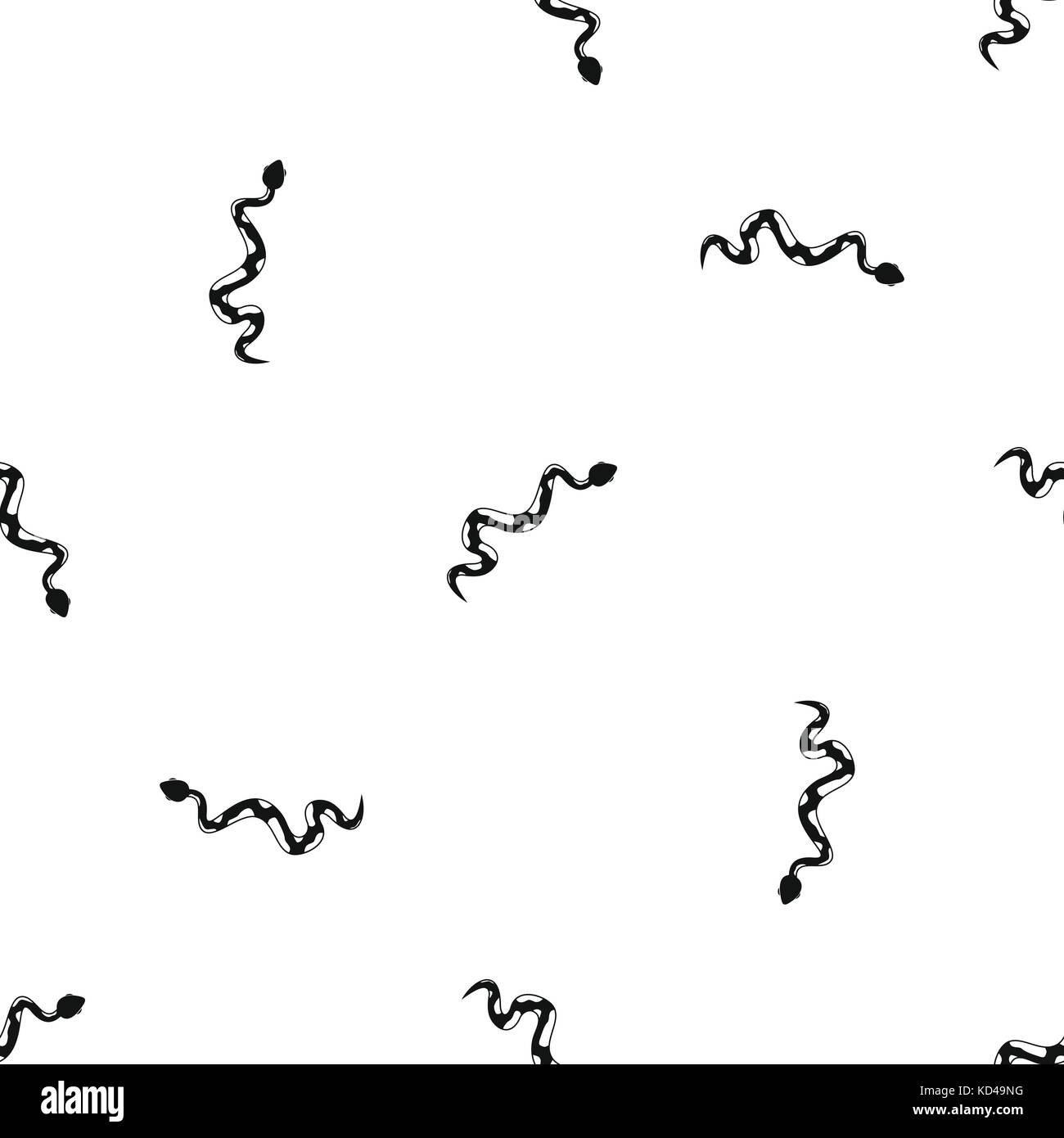 Serpente strisciante del modello nero senza giunture Illustrazione Vettoriale