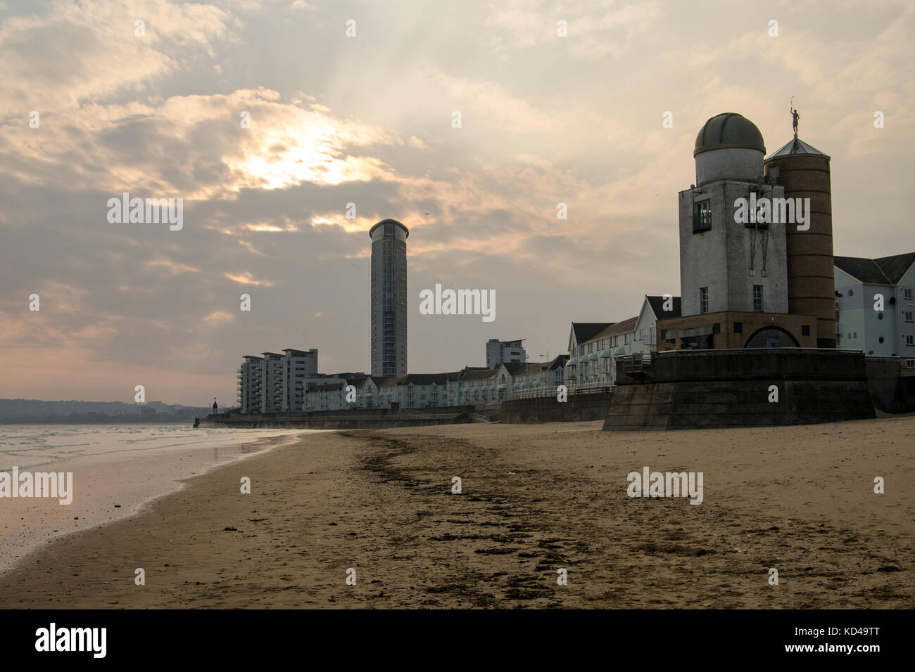 Swansea Beach dopo la tempesta, Galles Foto Stock