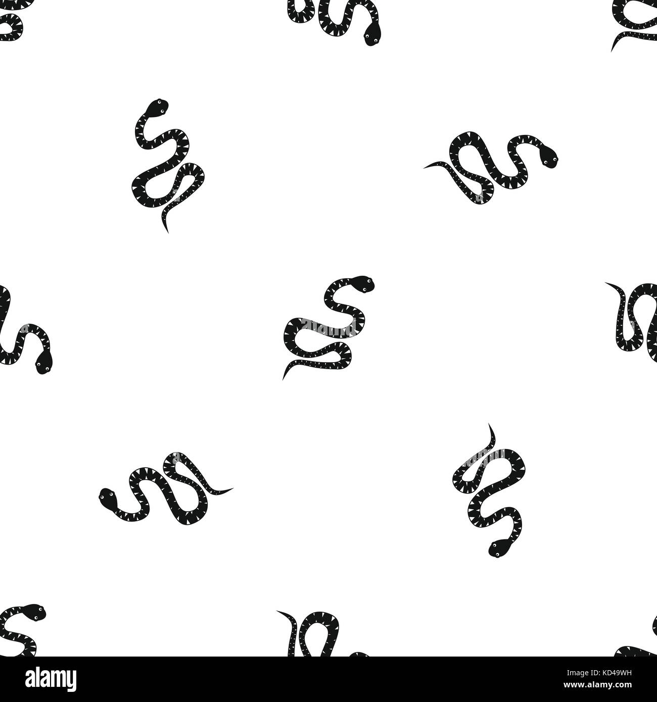Il Serpente Nero dibattere modello nero senza giunture Illustrazione Vettoriale