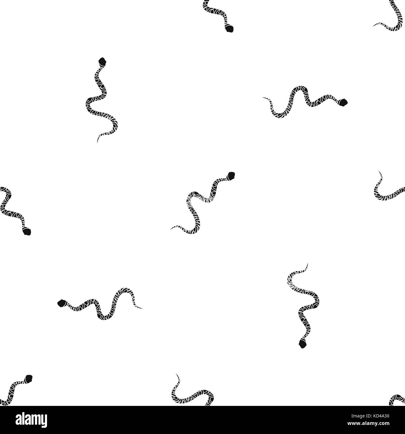 Snake dibattere modello nero senza giunture Illustrazione Vettoriale