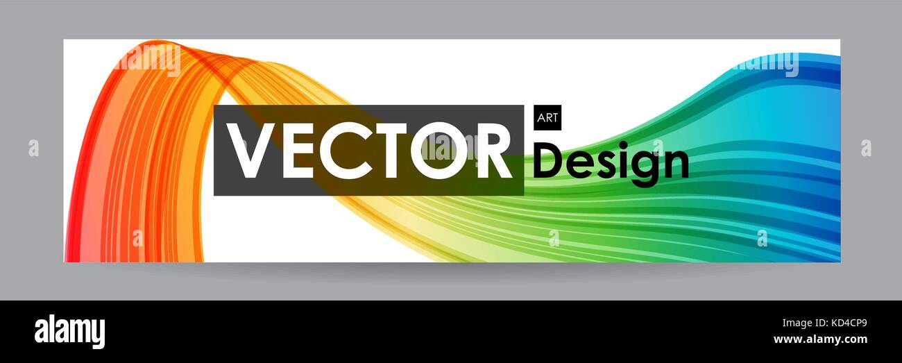 Banner con colorati di elemento curvo, nastro luminoso Illustrazione Vettoriale