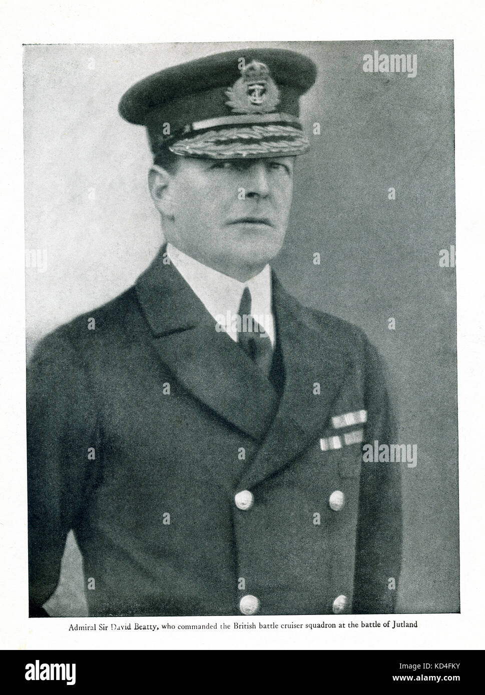 Sir David Beatty, che ha comandato la British incrociatore da battaglia squadron presso la battaglia dello Jutland, considerato il solo grande battaglia navale della Prima Guerra Mondiale e il più grande. Tra i britannici e tedeschi, che ha cambiato il corso della guerra. la battaglia dello Jutland confermato navale britannica il predominio e fissato il suo controllo delle rotte di navigazione, l'impegno ha consentito la Gran Bretagna per implementare il blocco che contribuirebbe alla Germania l'eventuale sconfitta nel 1918. Foto Stock