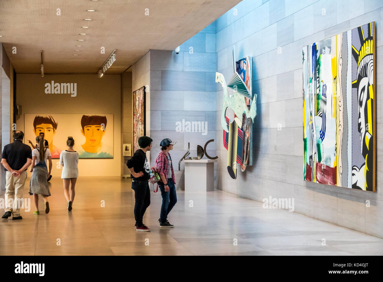 Washington DC,District of Columbia,National Gallery of Art,museo,contemporaneo,Roy Lichtenstein,Frank Stella,Alex Katz,mostra collezione,p Foto Stock