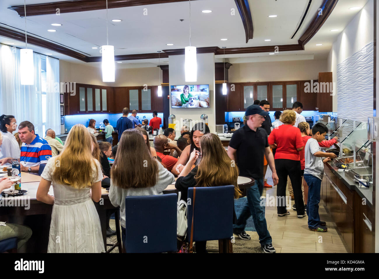 Washington DC,District of Columbia,Homewood Suites by Hilton,hotel hotel hotel hotel alloggio motel,sala da pranzo,colazione inclusa gratuita,buffet,famiglia f Foto Stock