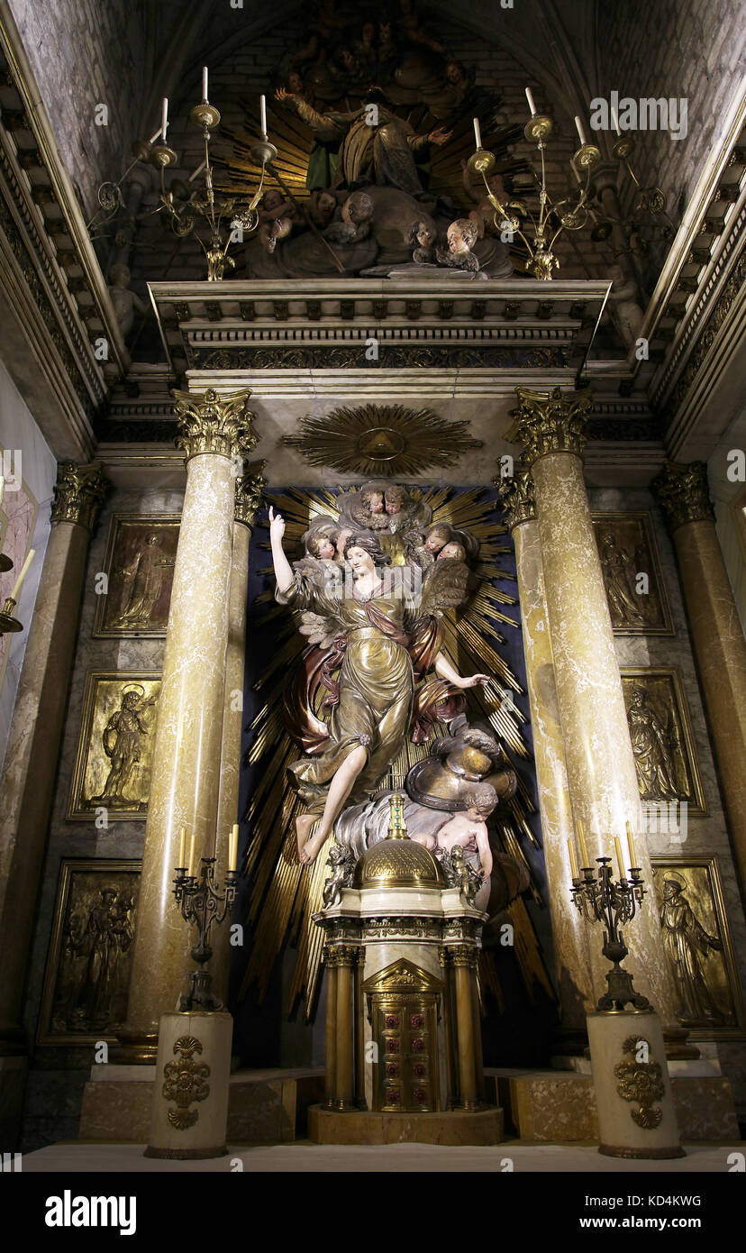 Cappella di San Michele Arcangelo Santa Maria del Pi chiesa nel quartiere Gotico di Barcellona Catalogna Spagna Foto Stock