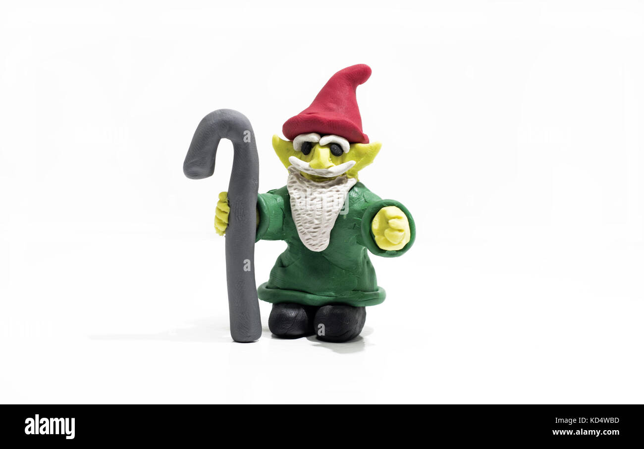 Plastilina di opere d'arte astratte. gnome realizzato da plastilina. Foto Stock