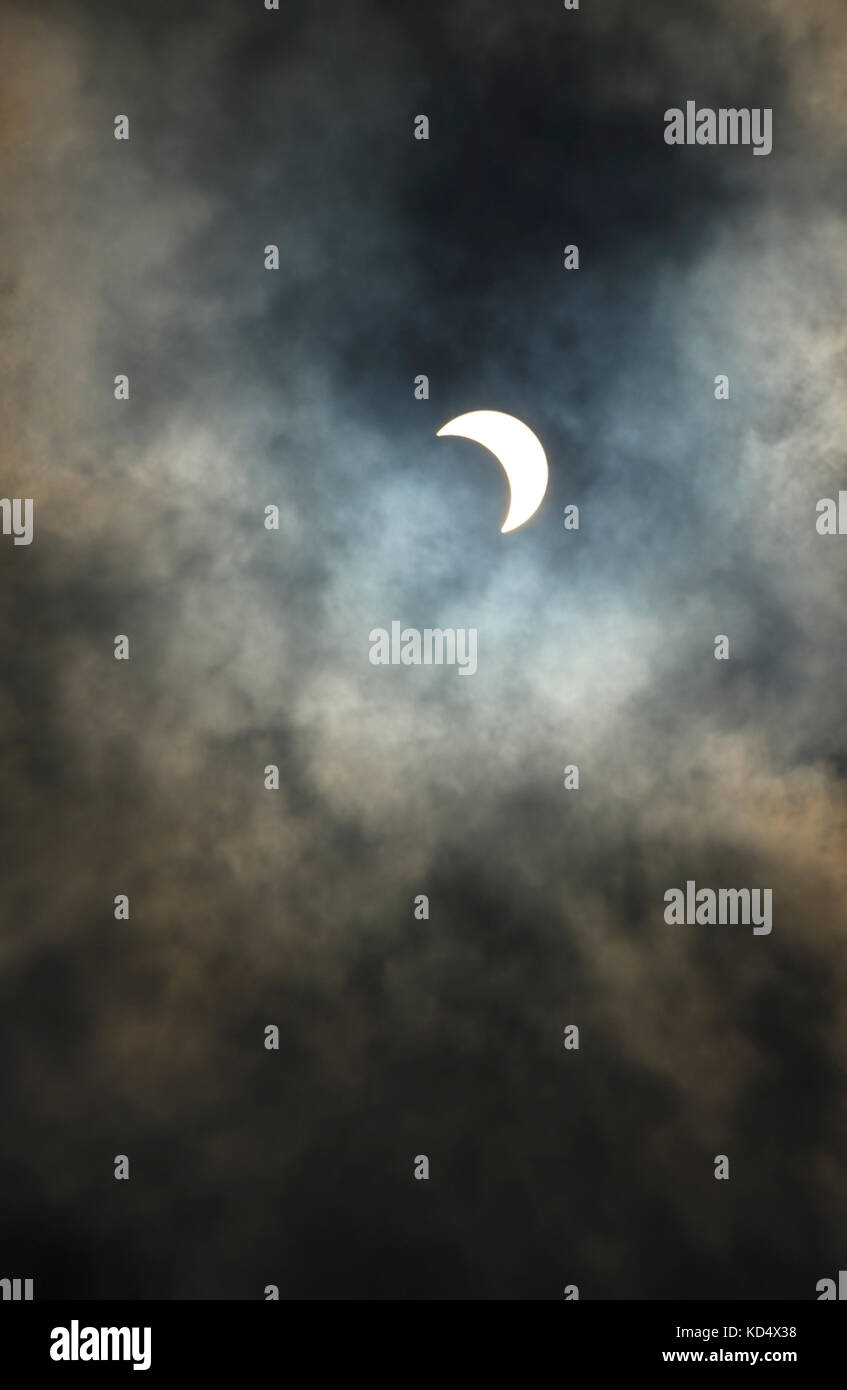 Parziale eclissi solare, USA 2017 Foto Stock