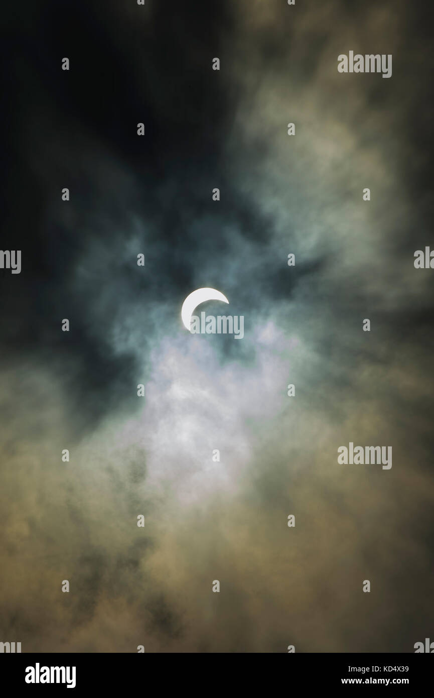 Parziale eclissi solare, USA 2017 Foto Stock
