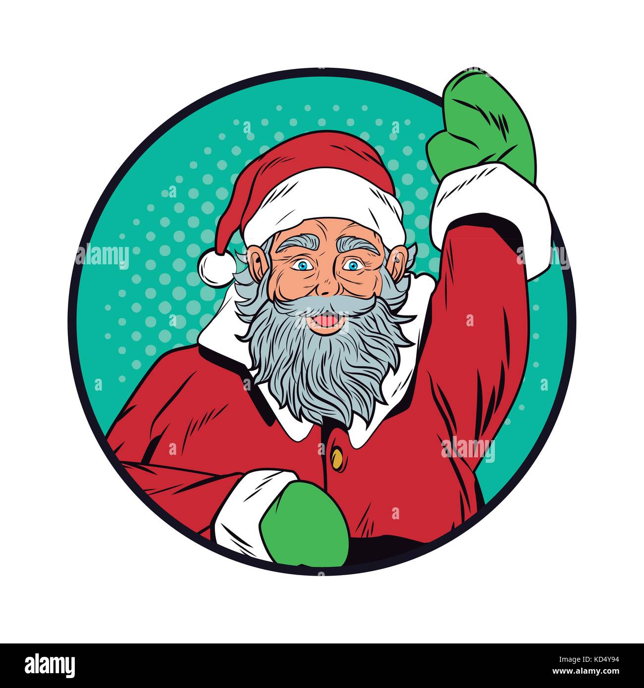 Babbo Natale Natale pop art Illustrazione Vettoriale