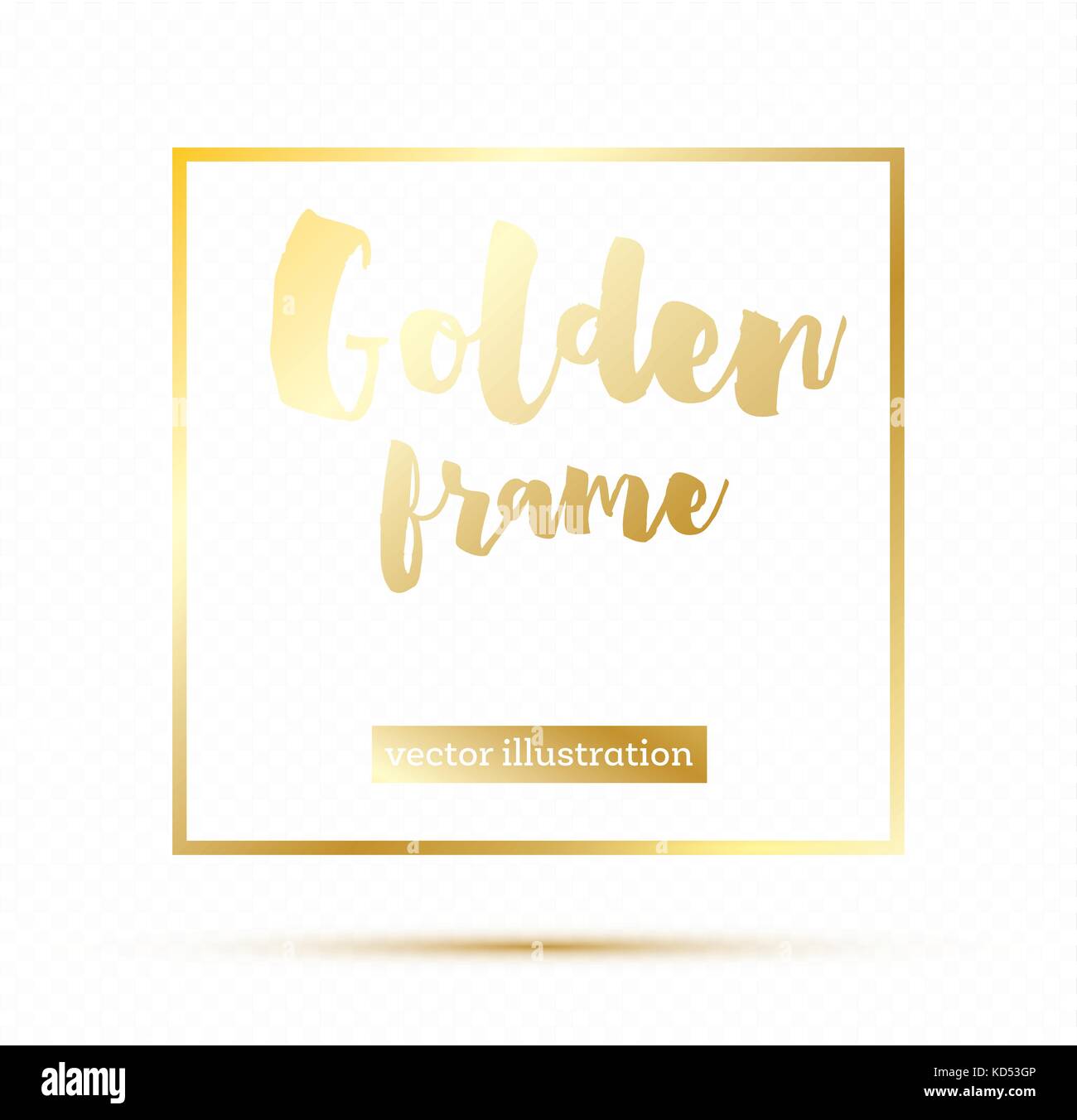 Golden incandescente quadrato magico telaio su sfondo trasparente. illustrazione vettoriale. Illustrazione Vettoriale