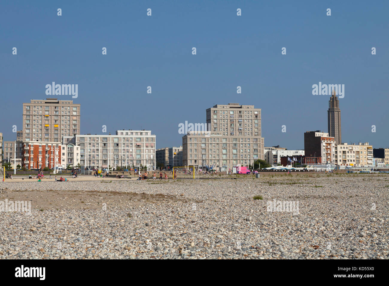 Albergo nel centro cittadino di Le Havre: edifici, Porte Oceane distretto, waterfront. Edifici progettati dall'architetto Auguste Perret: Le Havre della città ricostruita c Foto Stock