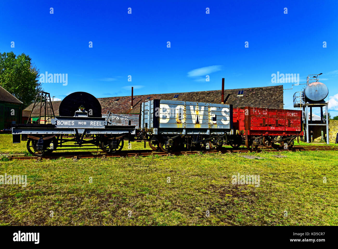 Gateshead Springwell Bowes Railway Museum NCB Railway Reel Goods and Coal Wagon Foto Stock