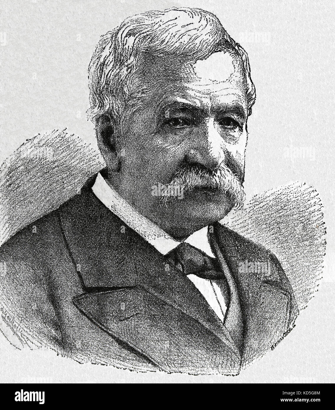 Ferdinando de lesseps (1805-1894). diplomatico francese e più tardi lo sviluppatore del canale di Suez. incisione, 1883. Foto Stock