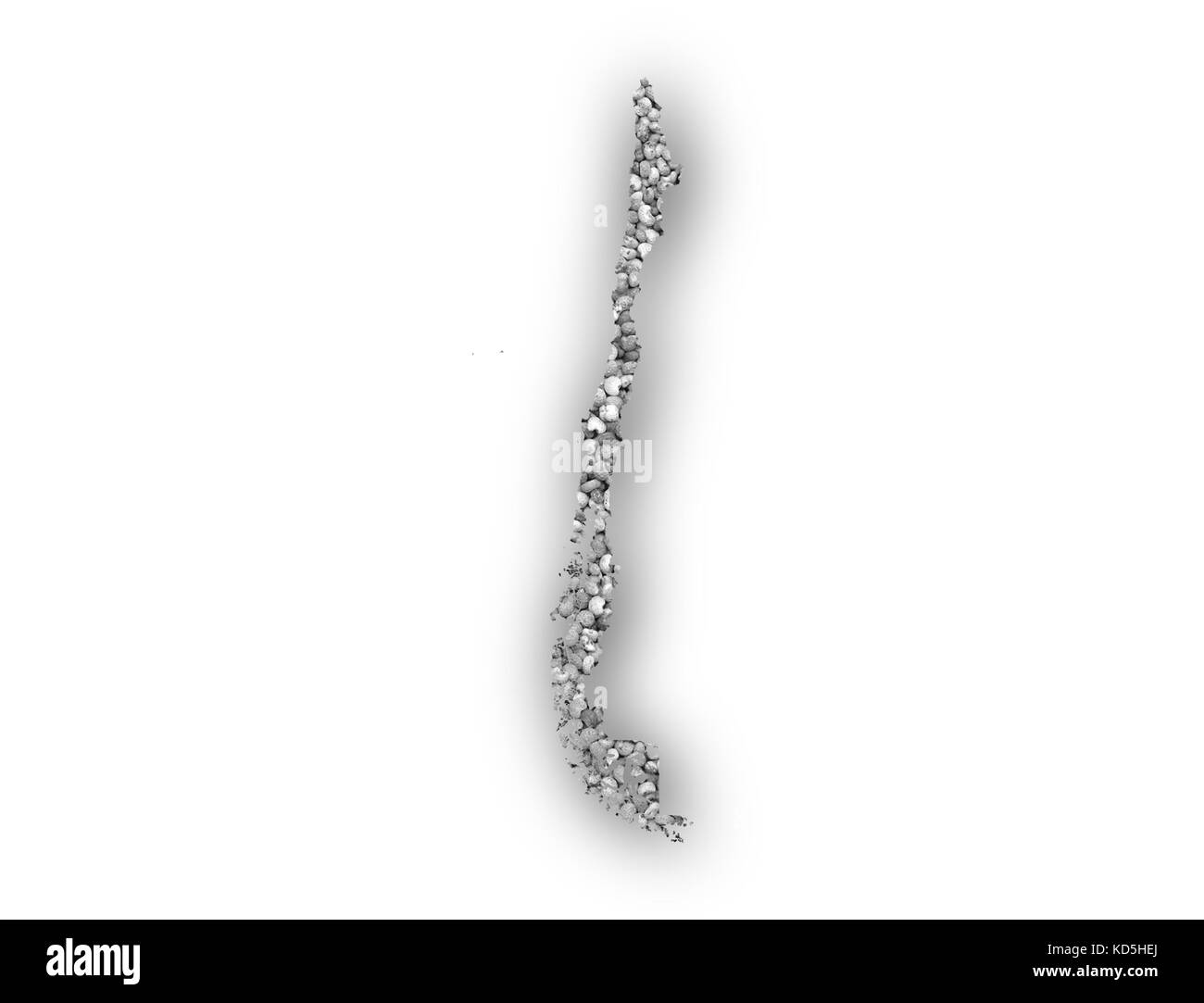 Mappa di Cile su di semi di papavero Foto Stock