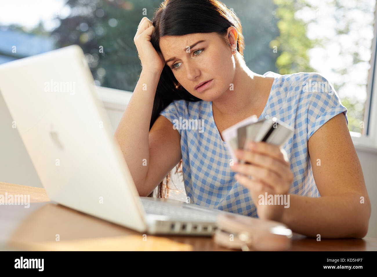 Donna banking online Foto Stock