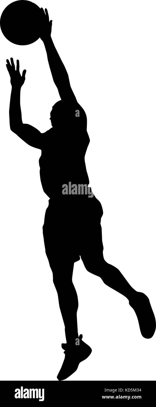 Giocatore di basket vettore silhouette Illustrazione Vettoriale