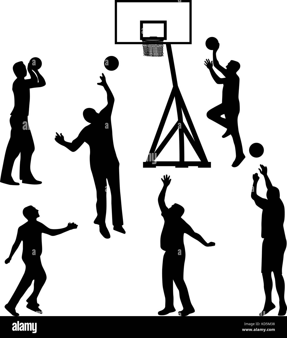 Giocatore di basket vettore silhouette Illustrazione Vettoriale