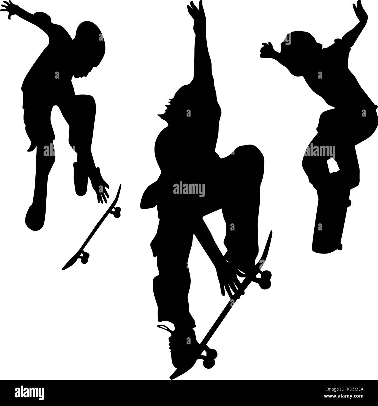 Skater vettore silhouette Illustrazione Vettoriale