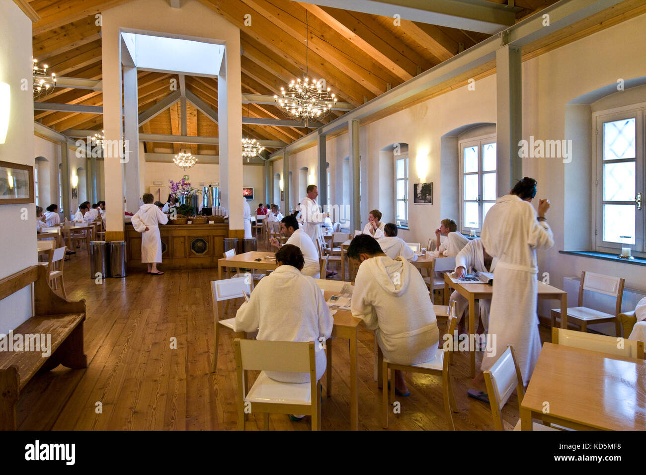 Sala da pranzo, Pré-Saint-Didier Spa, Valle d'Aosta, Italia Foto Stock