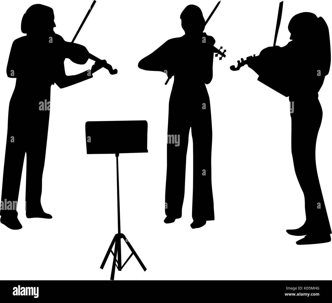 Il violinista di vettore di silhouette Illustrazione Vettoriale