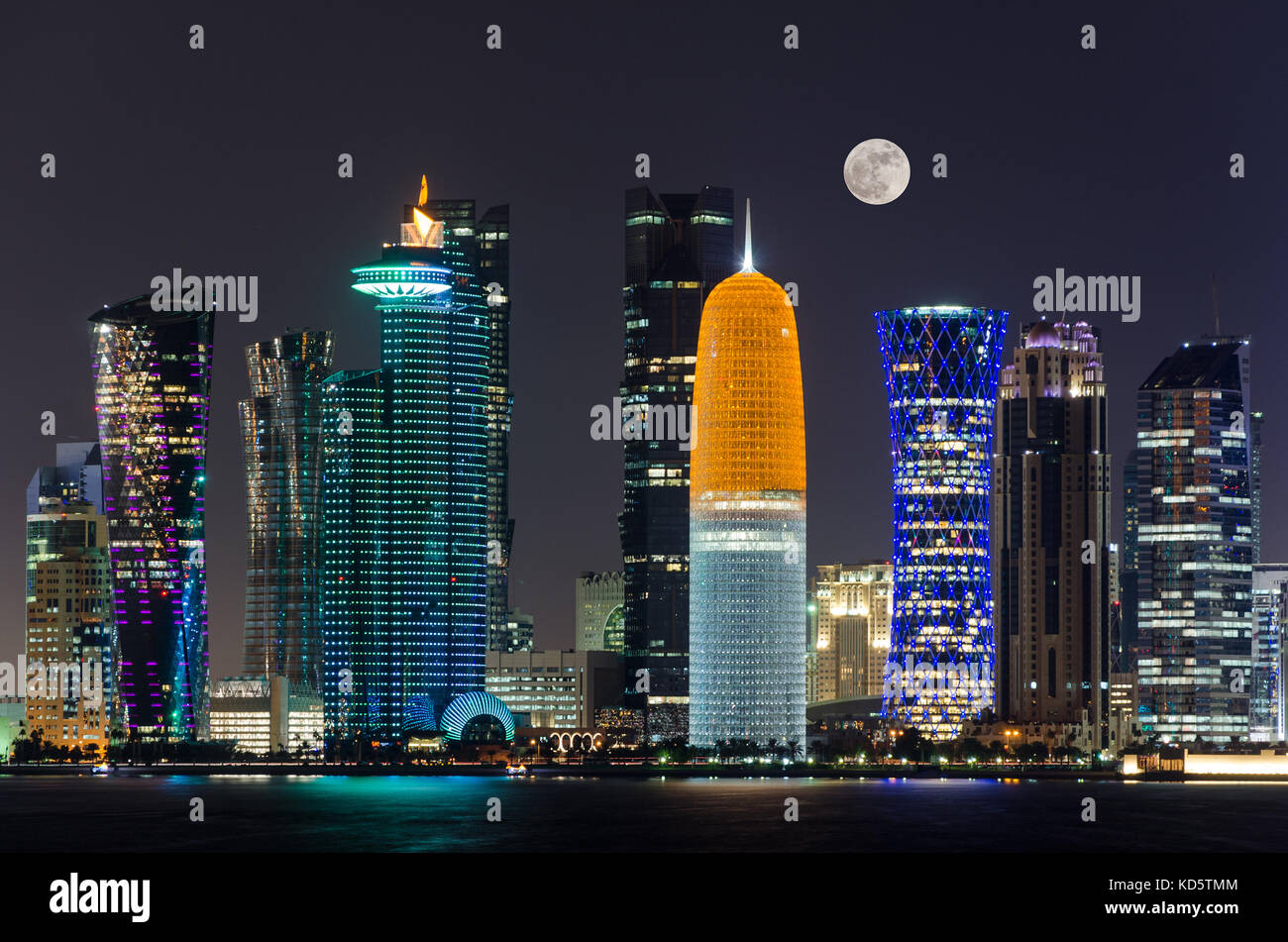 La città di Doha, in Qatar Foto Stock