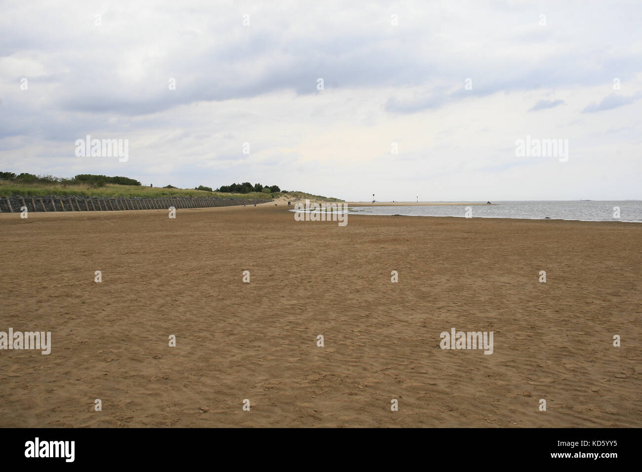 Spiaggia Vicino fitties camp, CLEETHORPES, lincolnshire, Inghilterra Foto Stock