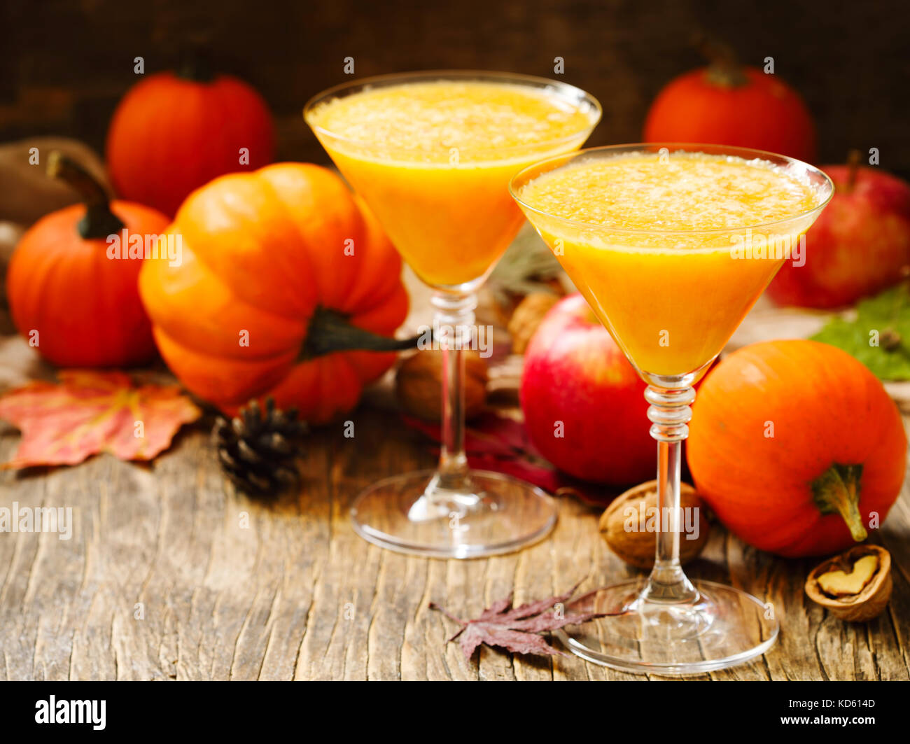 La zucca martini cocktail per caduta e parti di halloween Foto Stock