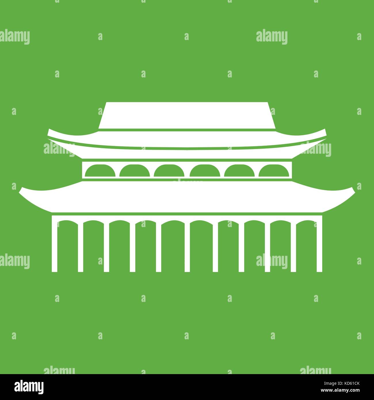 Buddha reliquia toothe tempio in Singapore Icon green Illustrazione Vettoriale