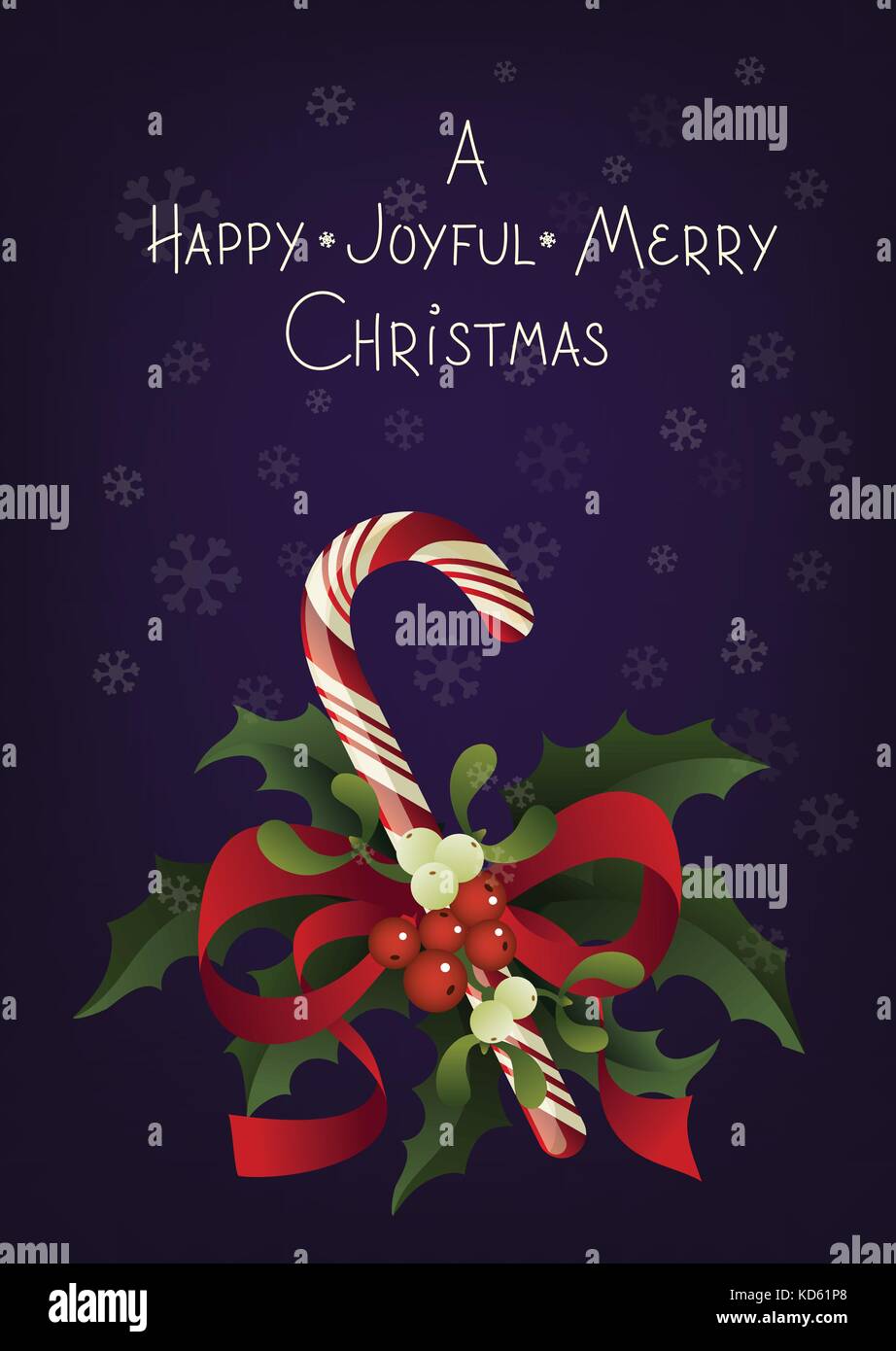 Buon Natale Un Ca.Stagionale Di Natale Biglietto Di Auguri Con Candy Cane Un Felice Gioiosa Buon Natale Immagine E Vettoriale Alamy